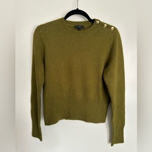 JCrew Olive Green Sweater with Button Detail in size L